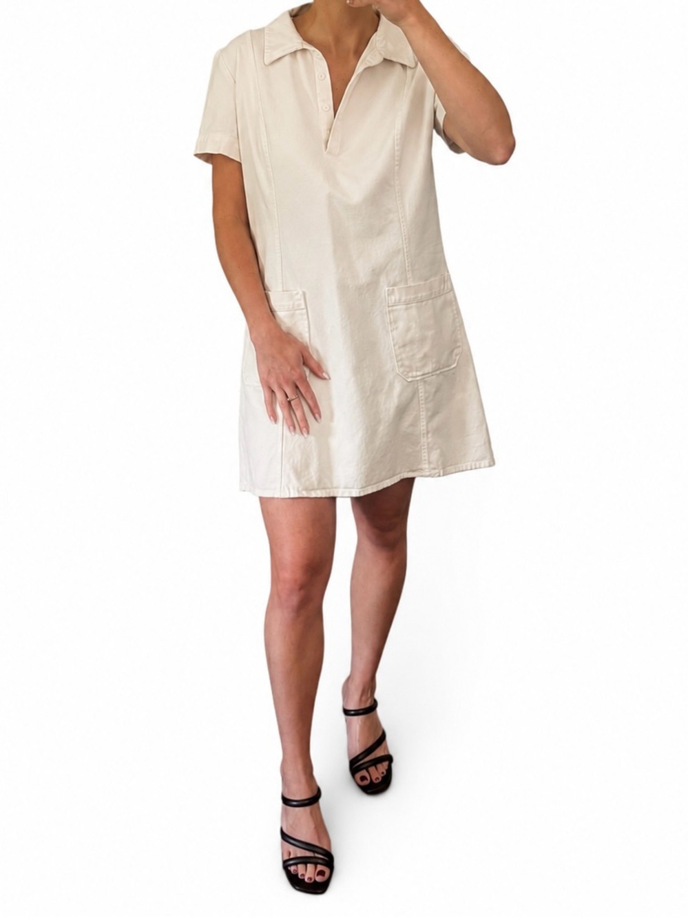 Zara white denim t-shirt dress